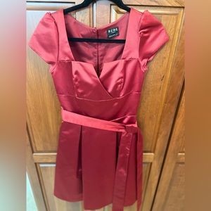 BCBG Red Satin Cocktail Dress